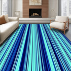Bold Blue Striped Pattern Rug