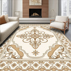 Ornate Floral Scrollwork Antique Style Pattern Rug