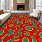 Abstract Swirl Sunburst Pattern Rug