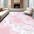 Soft Pink Swirling Marble Flow Rug