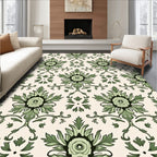 Detailed Damask Floral Pattern Rug