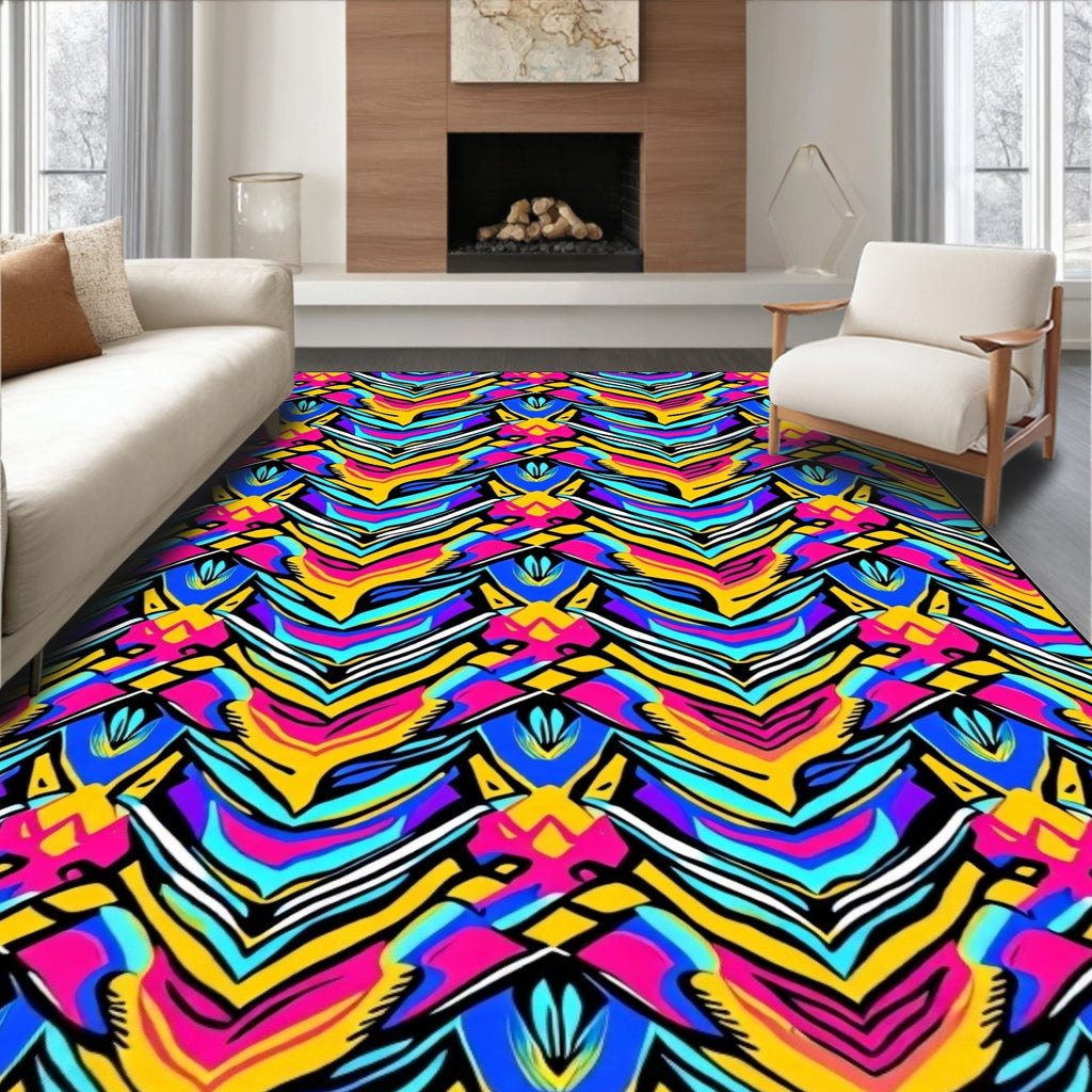 Vibrant Zigzag Abstract Pattern Rug