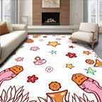 Pink and Orange Whimsical Cookie Stars Rug