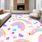 Pastel Rainbow Cloud Star Pattern Rug