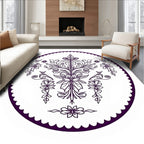 Damask floral medallion circular design Rug