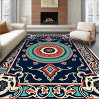 Intricate Floral Medallion Border Rug