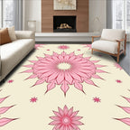 Pink Floral Mandala Pattern Rug