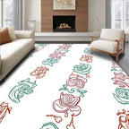 Whimsical Swirl Floral Pattern Design Rug