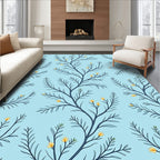 Delicate Blooming Branches Pattern Rug