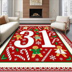 Festive Gingerbread Candy Cane Snowflakes Rug