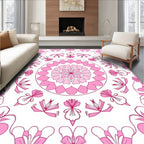 Pink Floral Mandala Inspired Design Rug