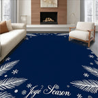 Winter White Pine Snowflakes Rug
