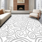 Swirling Abstract Gray Pattern Design Rug