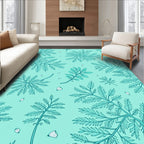 Foliage Pattern With Delicate Greenery Rug