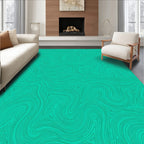 Abstract Teal Topographic Flow Pattern Rug