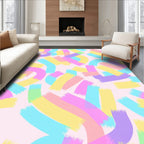 Pastel Brushstroke Ribbon Pattern Rug
