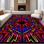 Bold Abstract Sunburst Pattern Rug