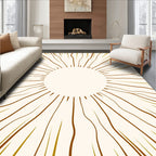 Organic Sunburst Abstract Lines Design Rug