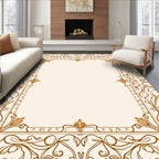 Elegant Floral Vine Border Rug