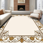 Vintage Floral Scroll Border Design Rug