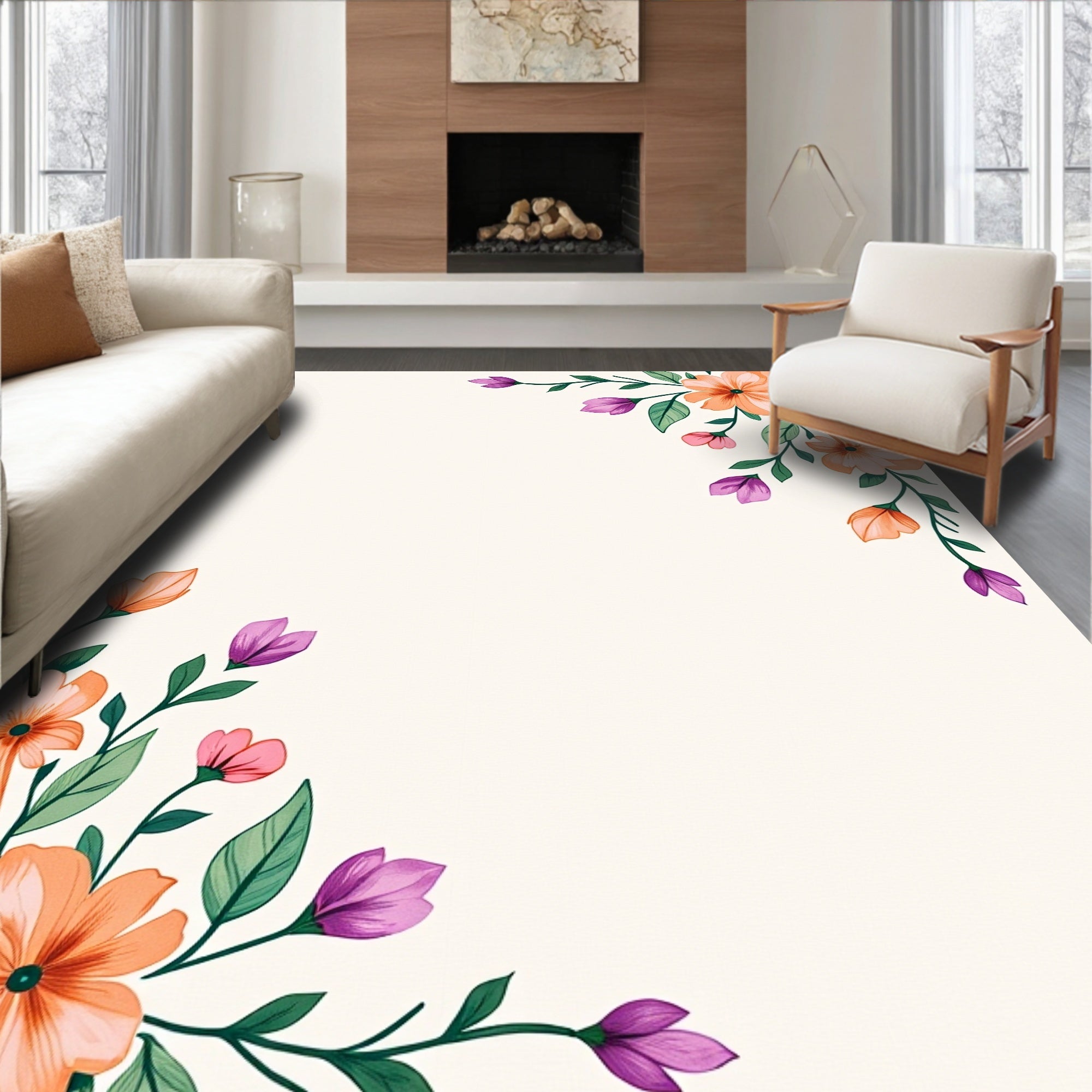 Whimsical Floral Accents Rug