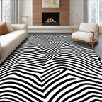 Abstract Zebra Stripe Print Rug