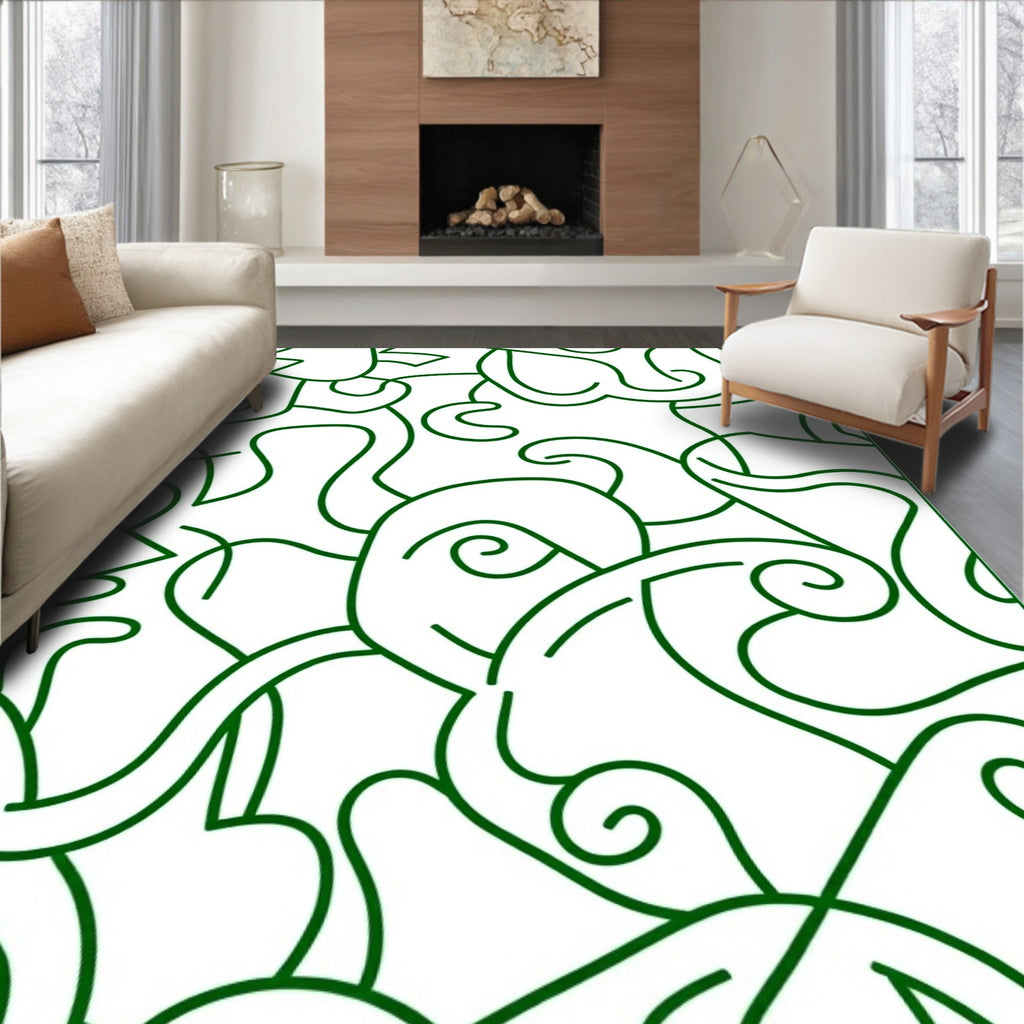 Abstract Swirls Minimalist Design Rug
