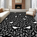 Charming Birds Branches Silhouette Design Rug