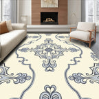 Cream And Grey Intricate Filigree Pattern Rug