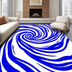 Bold Blue Swirl Abstract Pattern Rug