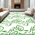 Abstract Green Swirls Pattern Rug