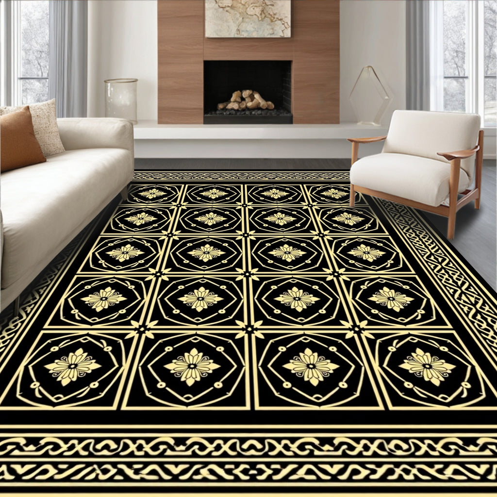 Classic Floral Geometric Pattern Rug
