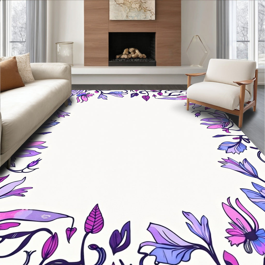 Floral Vines With Purple Hues Rug