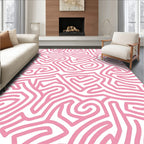 Pink Labyrinth Pattern Rug