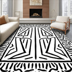 Bold Abstract Geometric Lines Rug