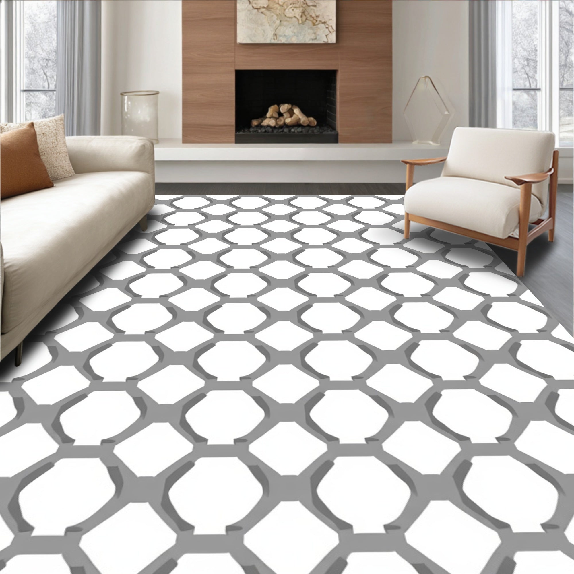 Geometric Tessellation Pattern Design Rug