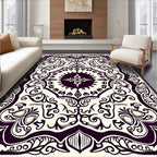 Ornate Scrollwork Floral Mandala Rug