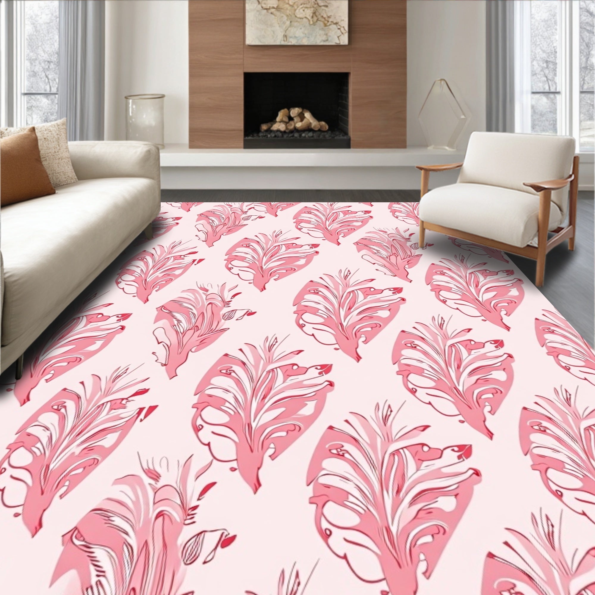 Ornate Floral Repeating Pattern Design Rug