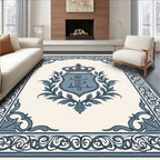 Regal Crest and Scrollwork Border Rug