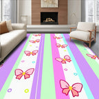 Pastel Bows With Stripes Pattern Rug