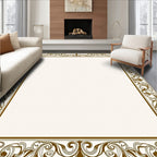 Ornate Swirls Patterned Bronze Rug