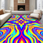 Vibrant Psychedelic Swirl Pattern Rug