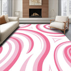 Pink Swirls Curves Pattern Design Rug
