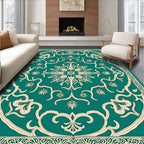 Ornate Teal Floral Medina Design Rug