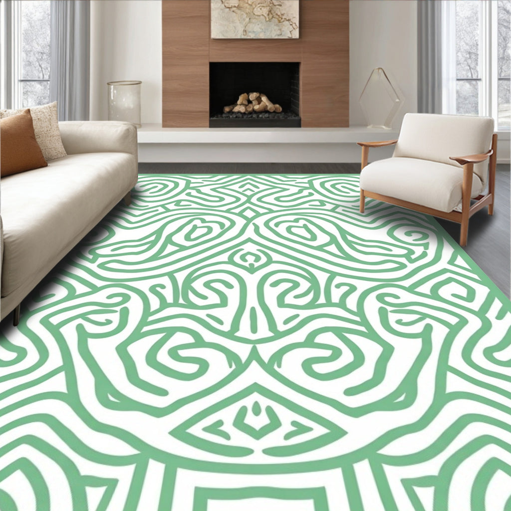 Abstract Swirls and Waves Design Rug
