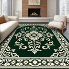 Classic Floral Scrollwork Damask Pattern Rug