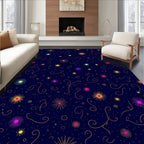 Whimsical Starburst Nebula Swirls Rug