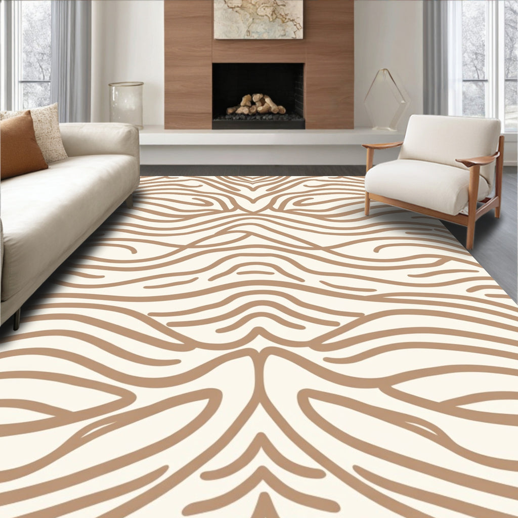 Abstract Wavy Stripe Pattern Rug