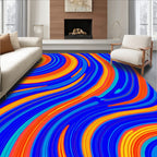 Vibrant Swirled Line Pattern Rug
