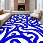 Bold Blue Swirl Pattern Rug